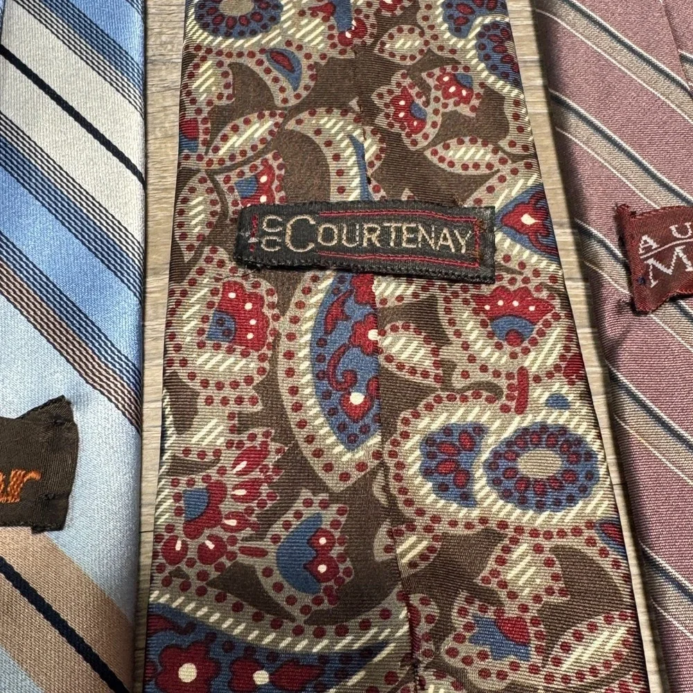Lot of 7 Various Ties Pantani Rafaello Cougar Courtenay Austin Oleg‎ Cassini Tie